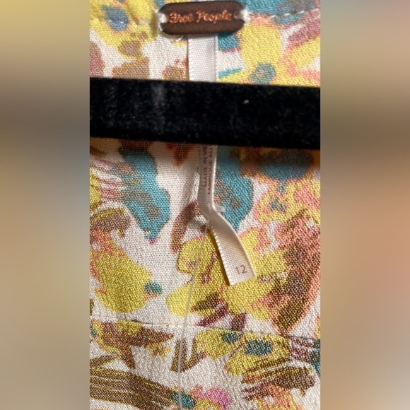 NWT Free  people “lily combo” deep V neck floral bohemian flared dress 12 - Picture 4 of 6